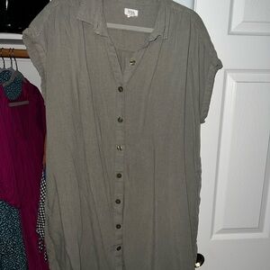 a.n.a Charcoal Button-Down Women's Shirt